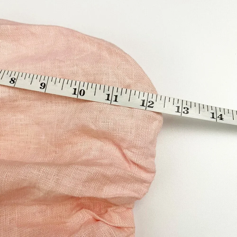 Bardot Mimi Cutout Dress 100% Linen Mini Women's Size US6 Soft Pink Puff Sleeves - Picture 12 of 15